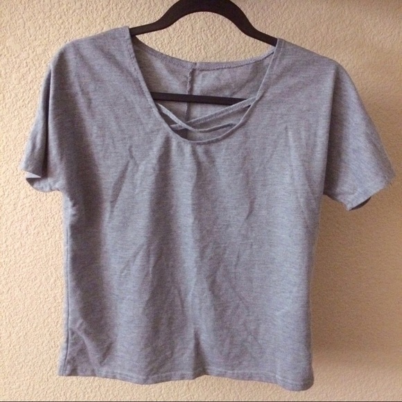 LACE GRAY TOP - Picture 1 of 3